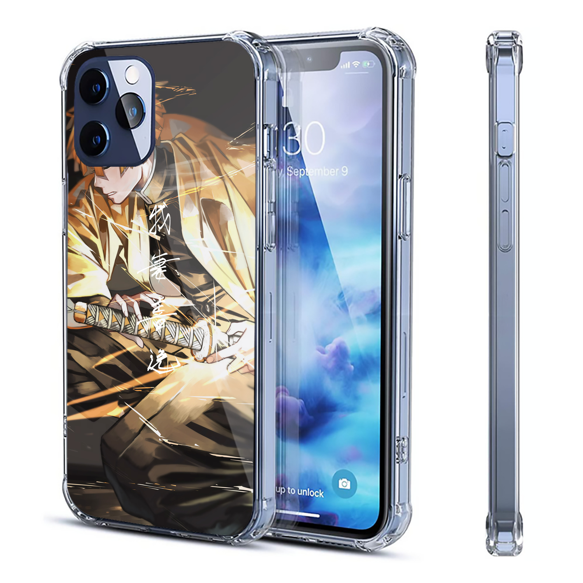 （画像用） 鬼滅の刃（きめつのやいば）我妻 善逸／あがつま ぜんいつ Agatsuma Zenitsu 【iPhone 12シリーズ対応】透明スマホケース（クリアソフトケース）